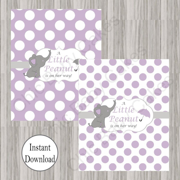 Lavender & Gray Little Peanut Candy Bar Wrappers
