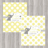 Yellow & Gray Little Peanut Baby Shower Candy Bar Wrappers