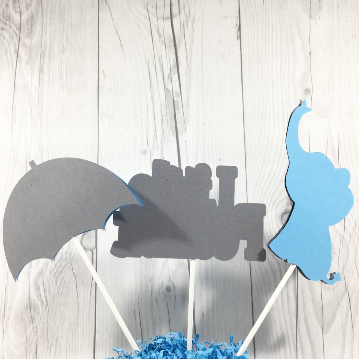 Little Peanut Centerpiece Sticks - Blue & Gray