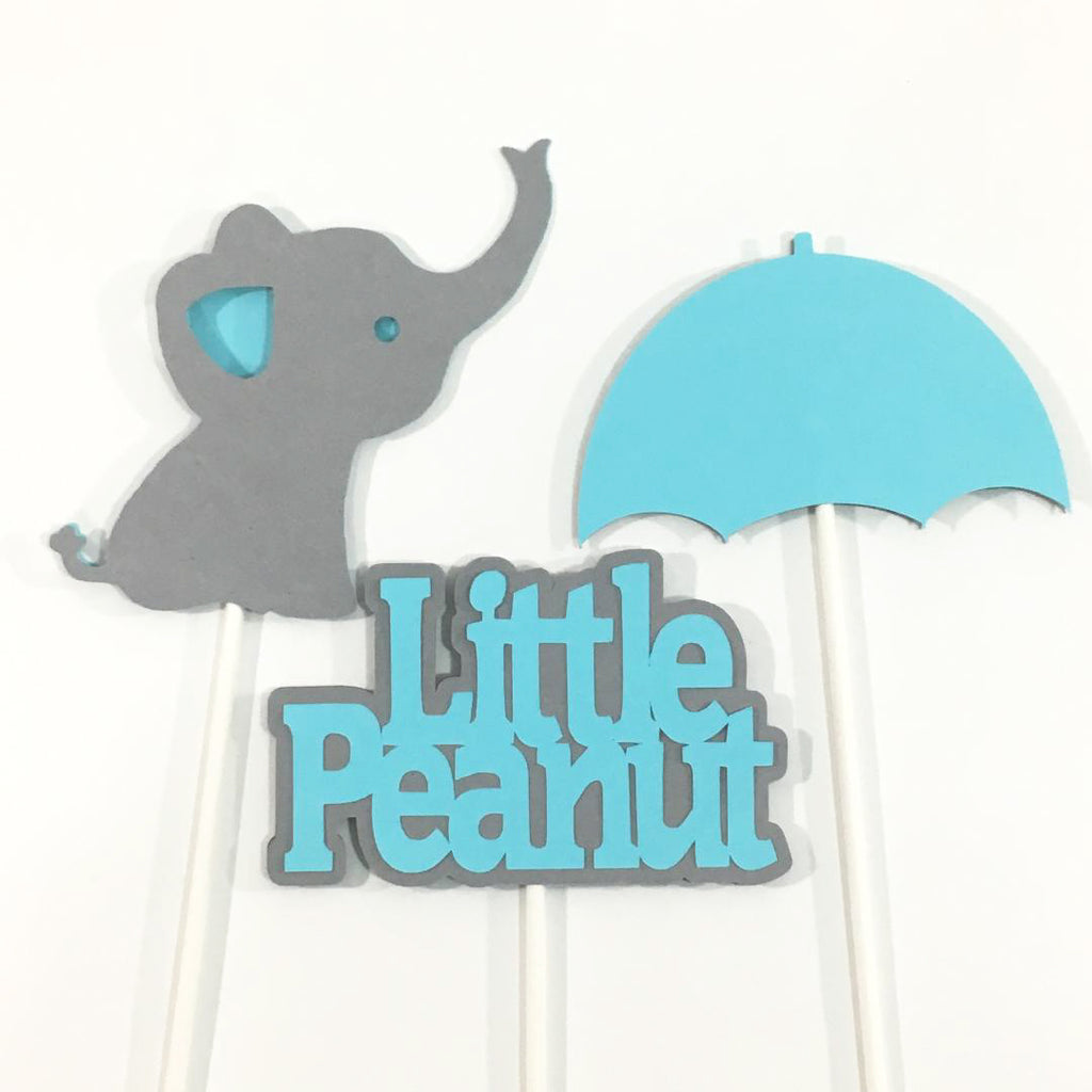 Little Peanut Centerpiece Sticks - Light Teal, Gray