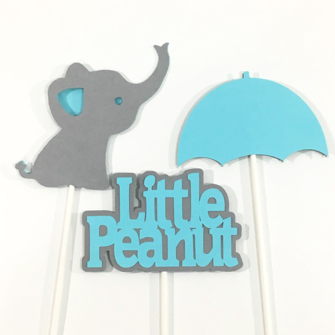 Little Peanut Centerpiece Sticks - Light Teal, Gray