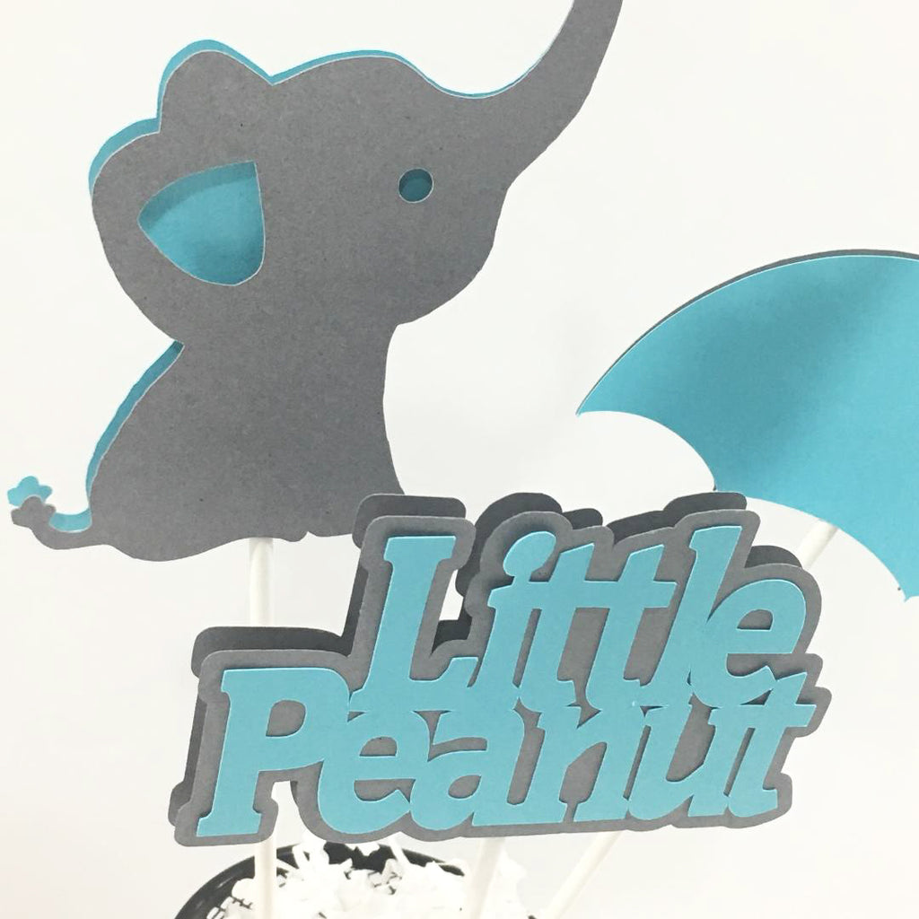 Little Peanut Centerpiece Sticks - Light Teal, Gray