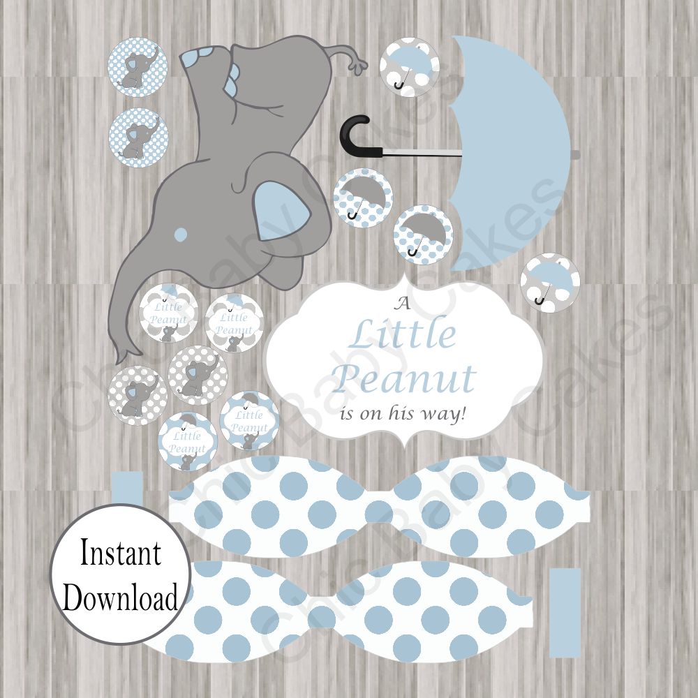 Little Peanut Diaper Cake Decorations - Blue
