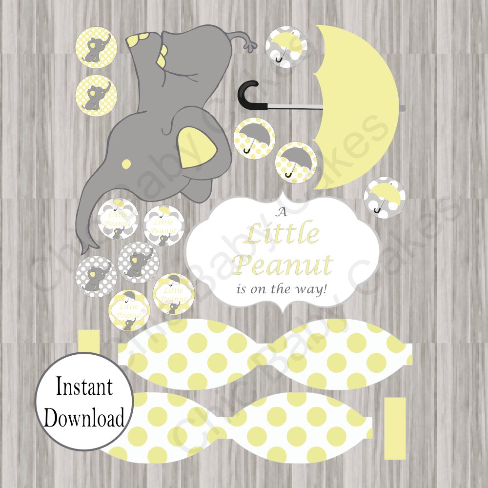 Little Peanut Diaper Cake Decorations - Yellow