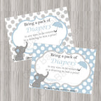 Blue & Gray Little Peanut Baby Shower Diaper Raffle Tickets