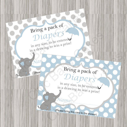 Blue & Gray Little Peanut Baby Shower Diaper Raffle Tickets