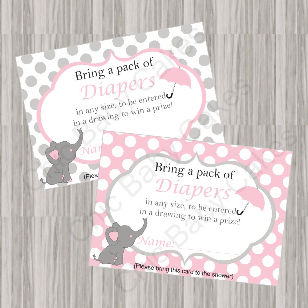 Pink & Gray Little Peanut Baby Shower Diaper Raffle Tickets