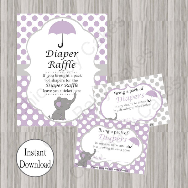 Lavender & Gray Little Peanut Diaper Raffle Set