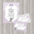 Purple & Gray Little Peanut Baby Shower Diaper Raffle Set