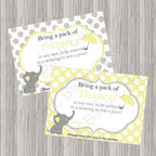 Yellow & Gray Little Peanut Baby Shower Diaper Raffle Tickets