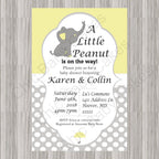 Yellow & Gray Little Peanut Baby Shower Invite