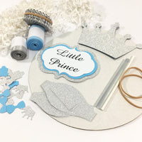 Little Prince Diaper Cake Kit - Light Blue & Silver
