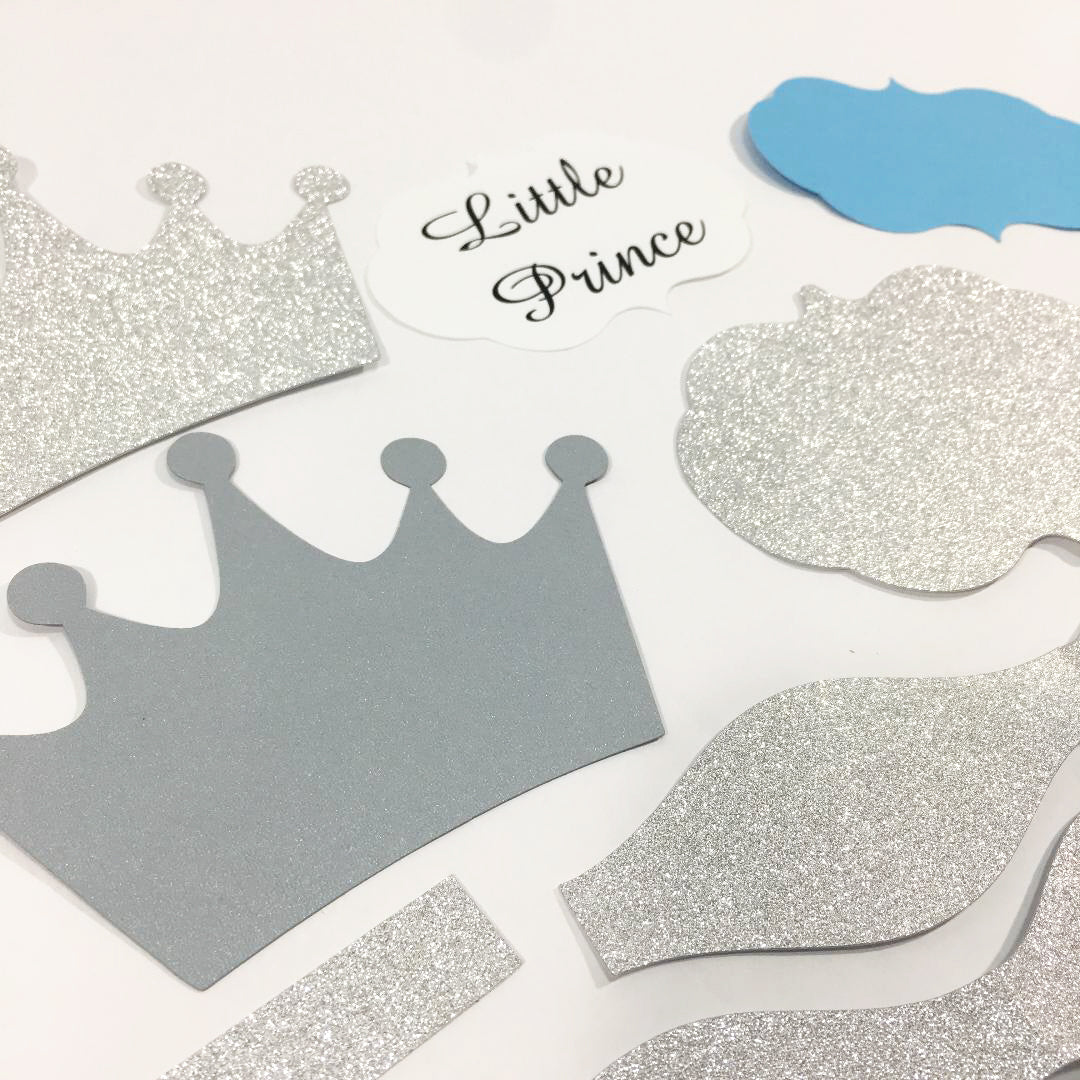 Little Prince Diaper Cake Kit - Light Blue & Silver