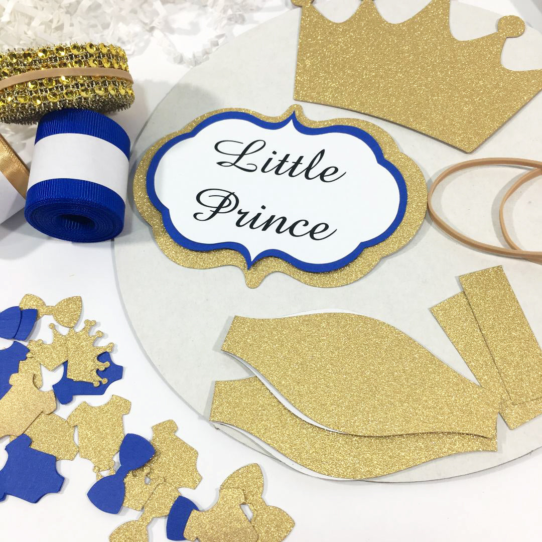 Little Prince Diaper Cake Kit - Royal Blue & Gold
