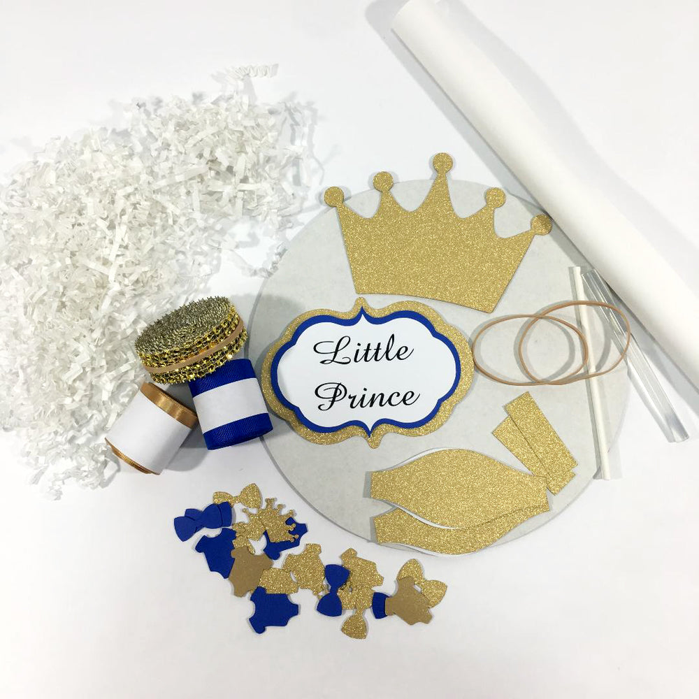 Royal Blue and Gold Little Prince Diaper Cake Kit