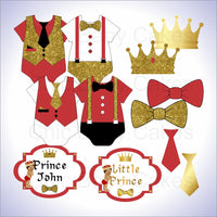 Red & Gold Little Prince Clipart Decorations, Brown