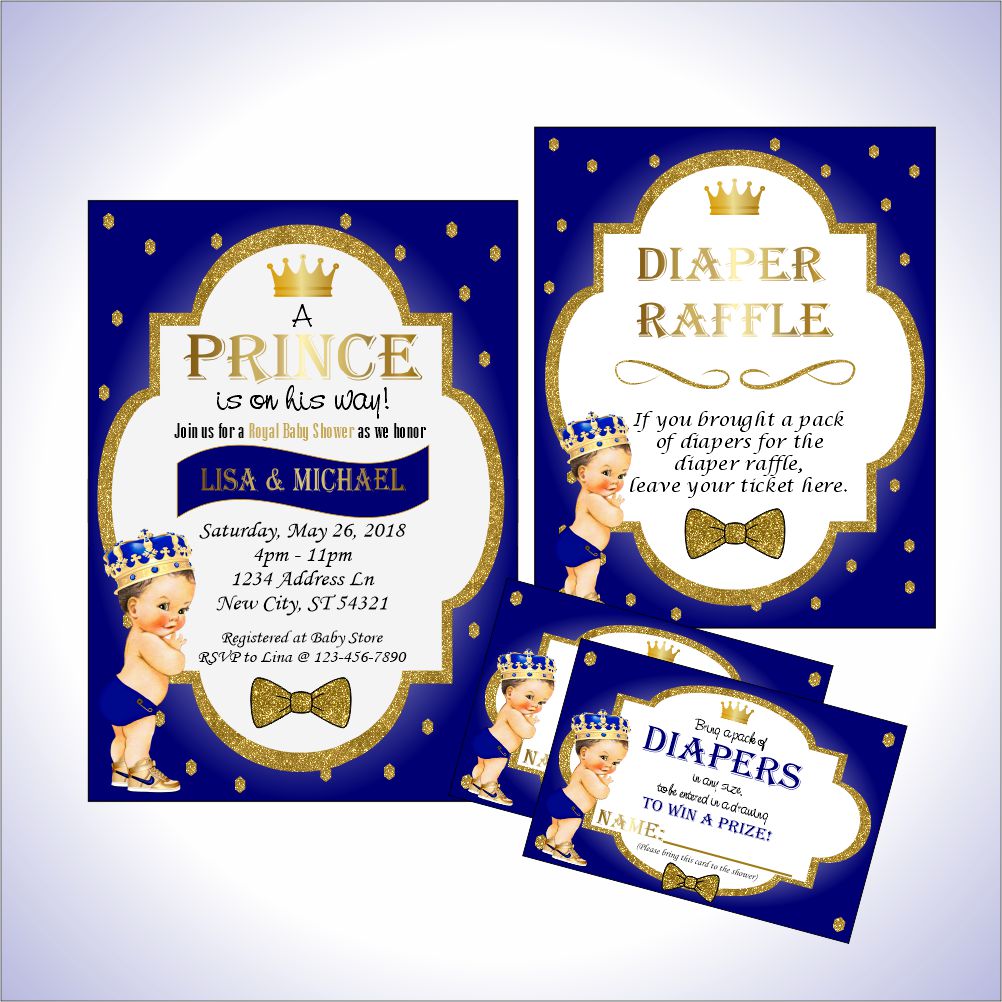 Prince Invite & Diaper Raffle Bundle