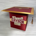Maroon and Old Gold Graduation Party Card Box