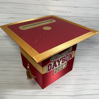 Maroon and Old Gold Graduation Party Card Box