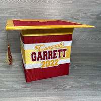 Scarlet & Yellow Gold Graduation Card Box