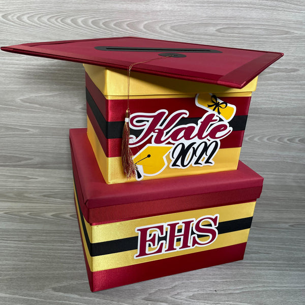 Maroon, Yellow Gold, an Black Graduation Card Box