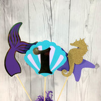 Mermaid 1st Birthday Centerpiece Sticks