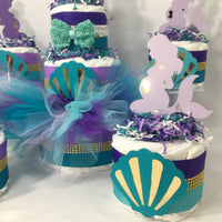 Mermaid Tutu Diaper Cake Centerpieces
