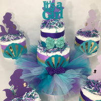 Mermaid Tutu Diaper Cake Centerpieces
