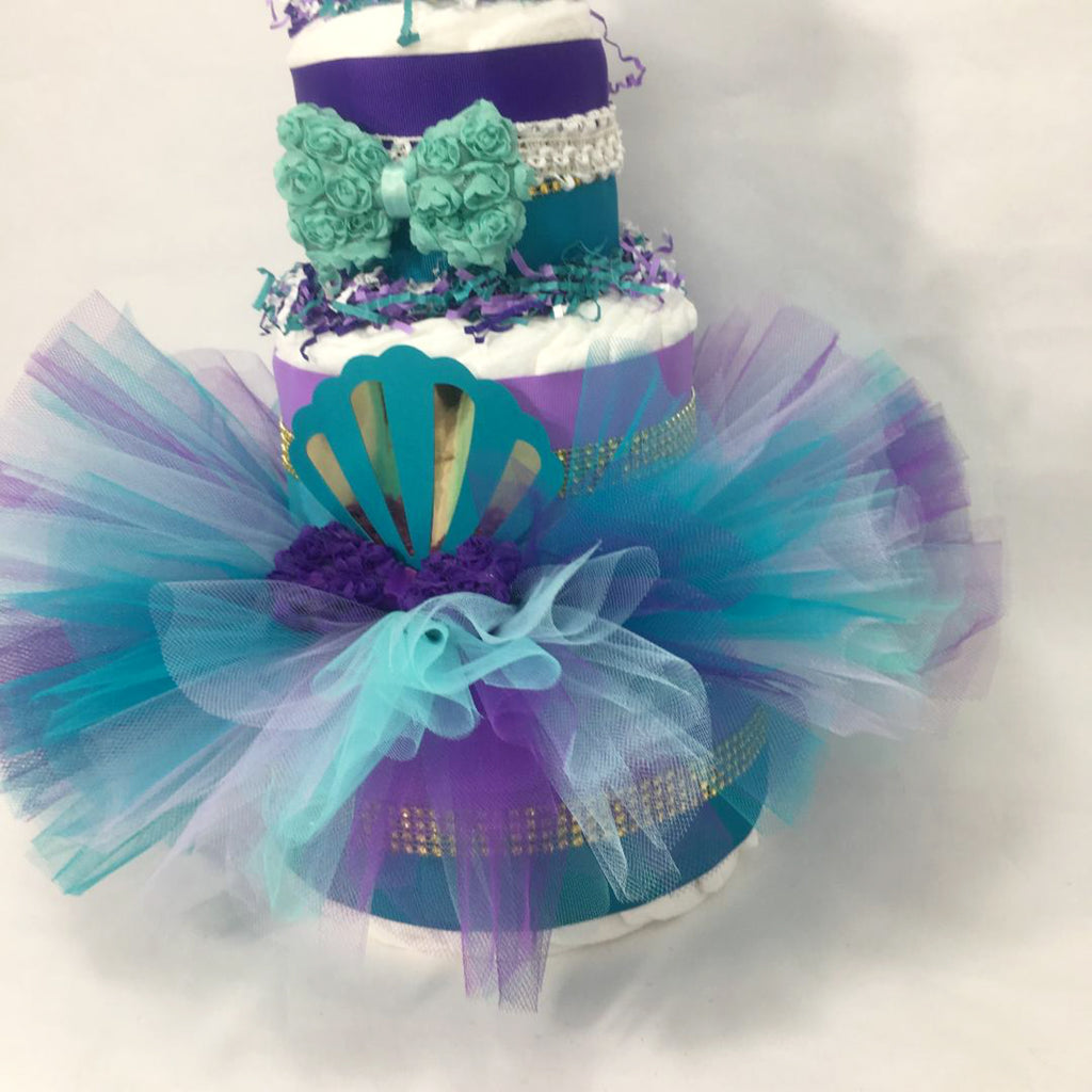 Mermaid Tutu Diaper Cake Centerpiece