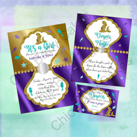 Pregnant Mermaid Baby Shower Invite Set