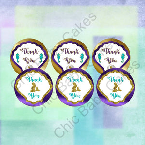 Pregnant Mermaid Baby Shower Thank You Tags