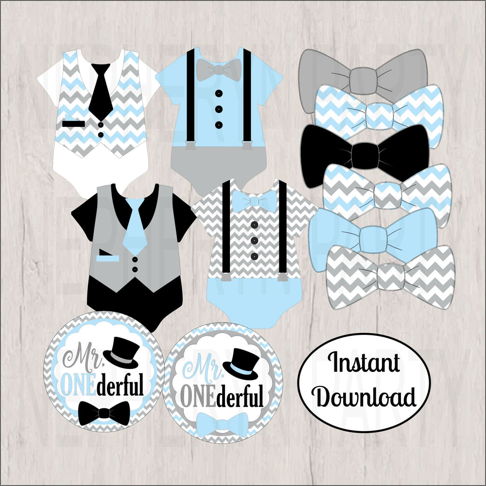 Mr. Onederful Printable Clipart Decorations