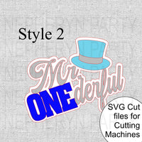 Mr. Onederful Cake Topper SVG Style 2