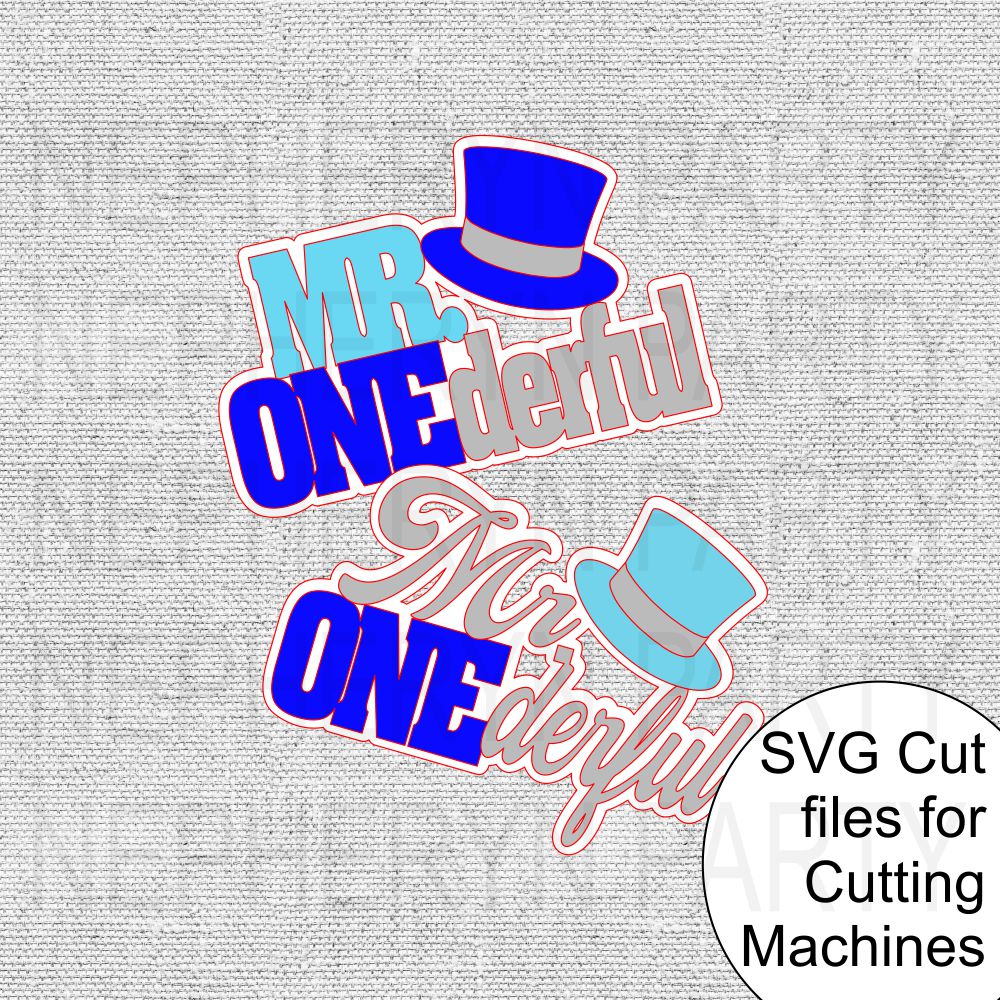 Mr. Onederful Cake Topper SVG Cutting Files