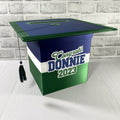 Navy, Green, and White Graduation Card Box