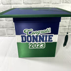 Navy, Green, and White Graduation Card Box