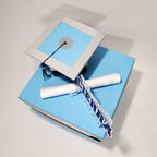 Graduation Card Box, Navy, Light Blue, 10x10