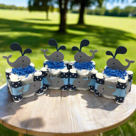 Whale Diaper Cake Centerpieces