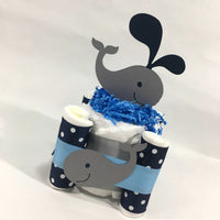 Whale Diaper Cake Centerpieces
