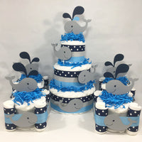 Baby Whale Diaper Cake Centerpiece Set
