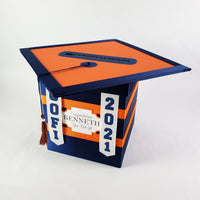 Navy & Orange Class of 2021 College Graduation Card Box