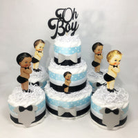 Oh Boy Baby Shower Diaper Cake Centerpiece Set