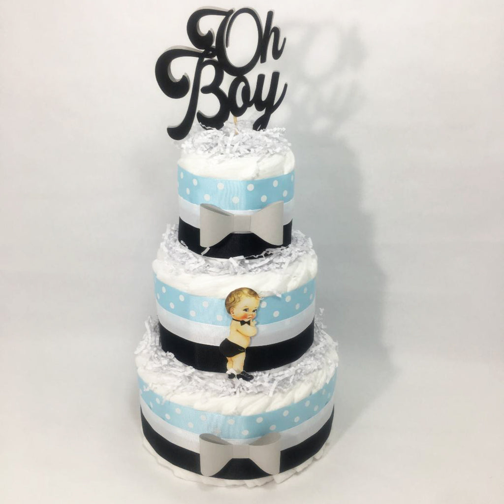 Oh Boy Baby Shower Diaper Cake