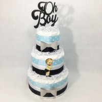 Oh Boy Baby Shower Diaper Cake