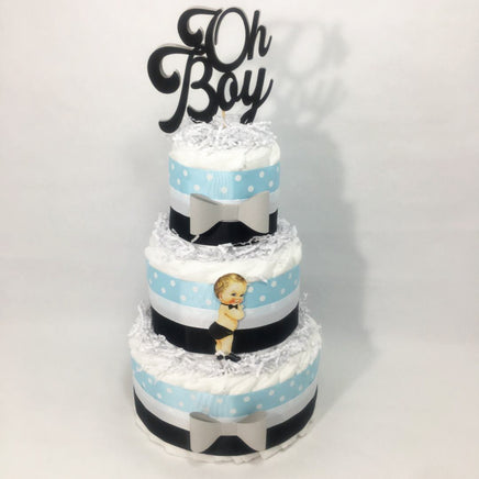 Oh Boy Baby Shower Diaper Cake