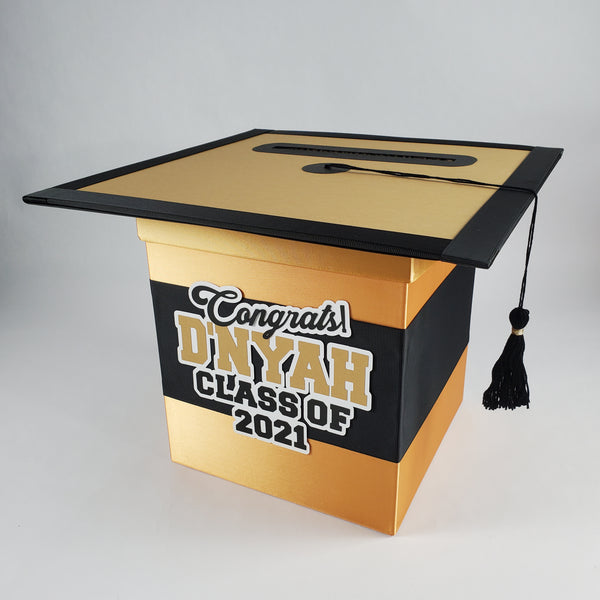 Gold & Black Graduation Card Box