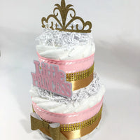 Little Princess 2-tier Diaper Cake, Pink, Gold
