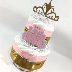 Little Princess 2-tier Diaper Cake, Pink, Gold