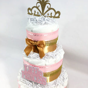 Little Princess 3-tier Diaper Cake, Pink, Gold