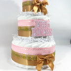 Little Princess 3-tier Diaper Cake, Pink, Gold